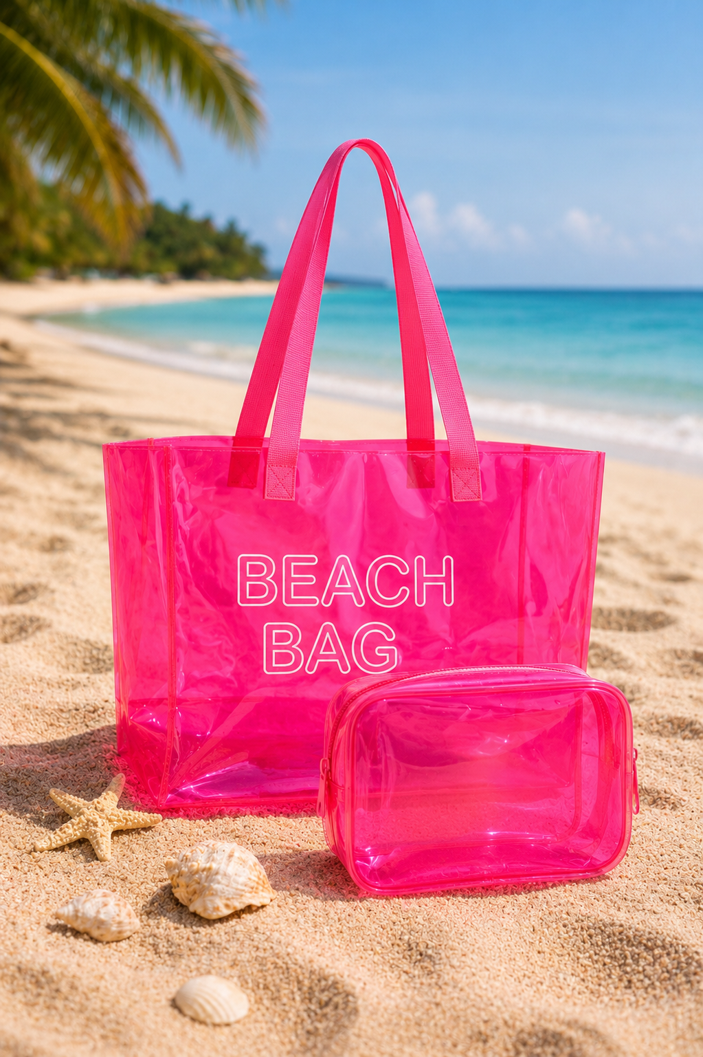 Bolsa de Playa semi-transparente Pink