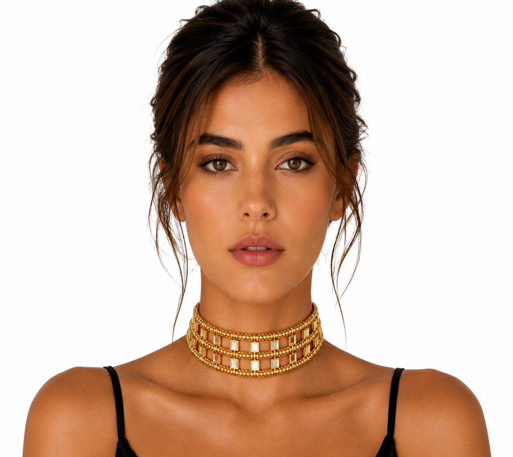 Chocker Cristalitos Dorados