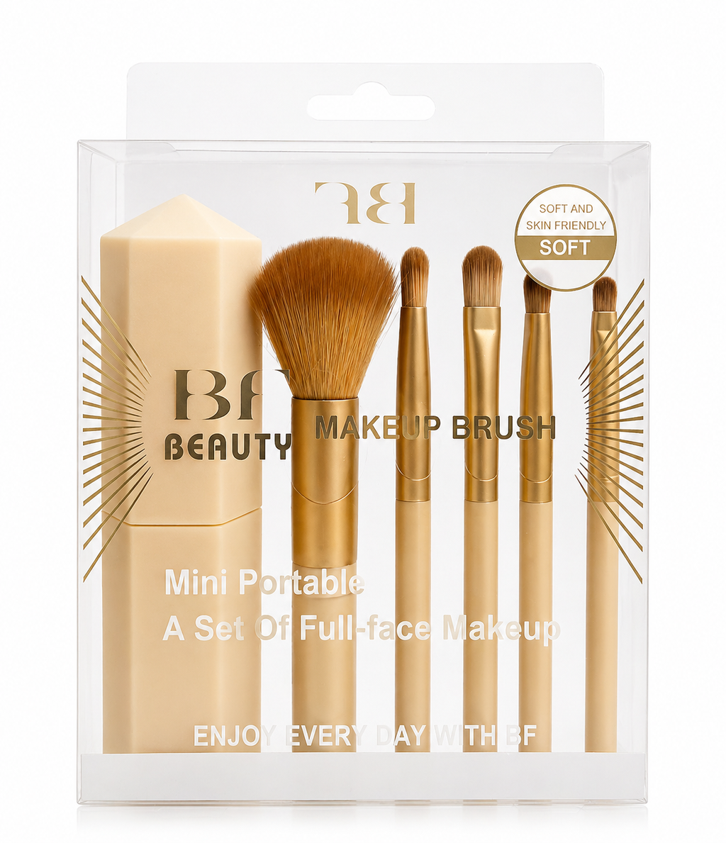 Brochas de Maquillaje de Viaje BF Beauty –  Kit Portátil de viaje con Estuche
