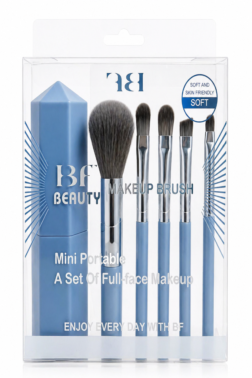 Brochas de Maquillaje de Viaje BF Beauty –  Kit Portátil de viaje con Estuche