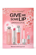 Kit de Labios Kiss Beauty – Labial + Lip Oil Hidratante con Brillo