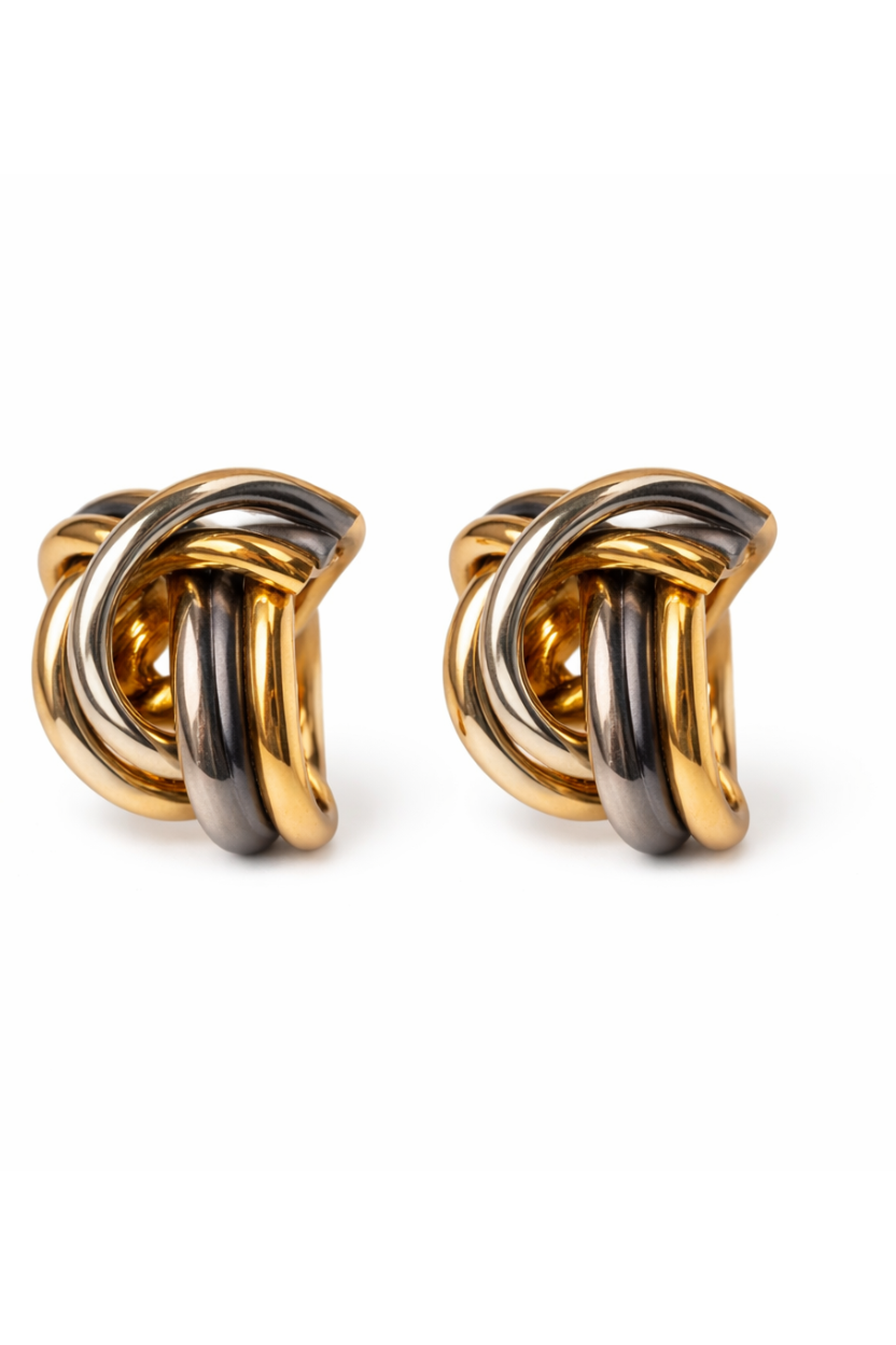 Pendientes Entrelazados bicolor