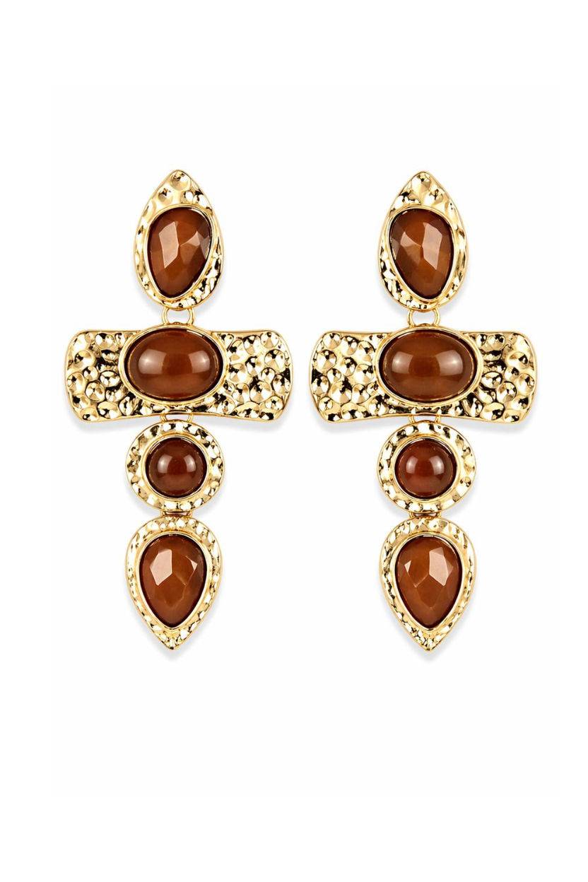Pendientes Cruz de Ambar