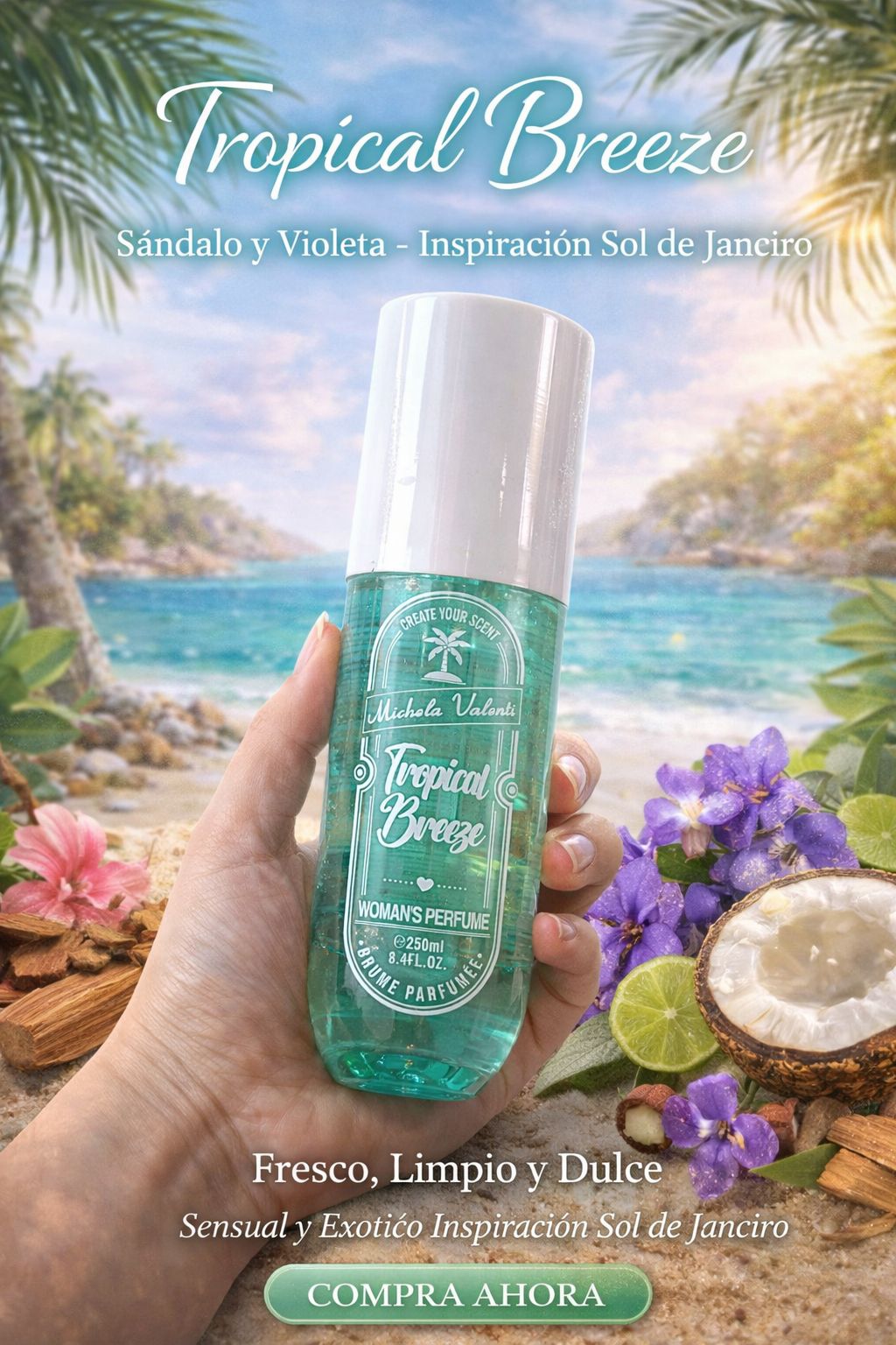 Brumas Corporales Tipo Sol de Janeiro – Colección Tropical & Dulce (5 Aromas Virales)