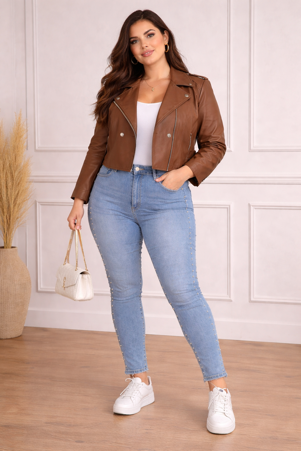 Chaqueta Trench tono chocolate