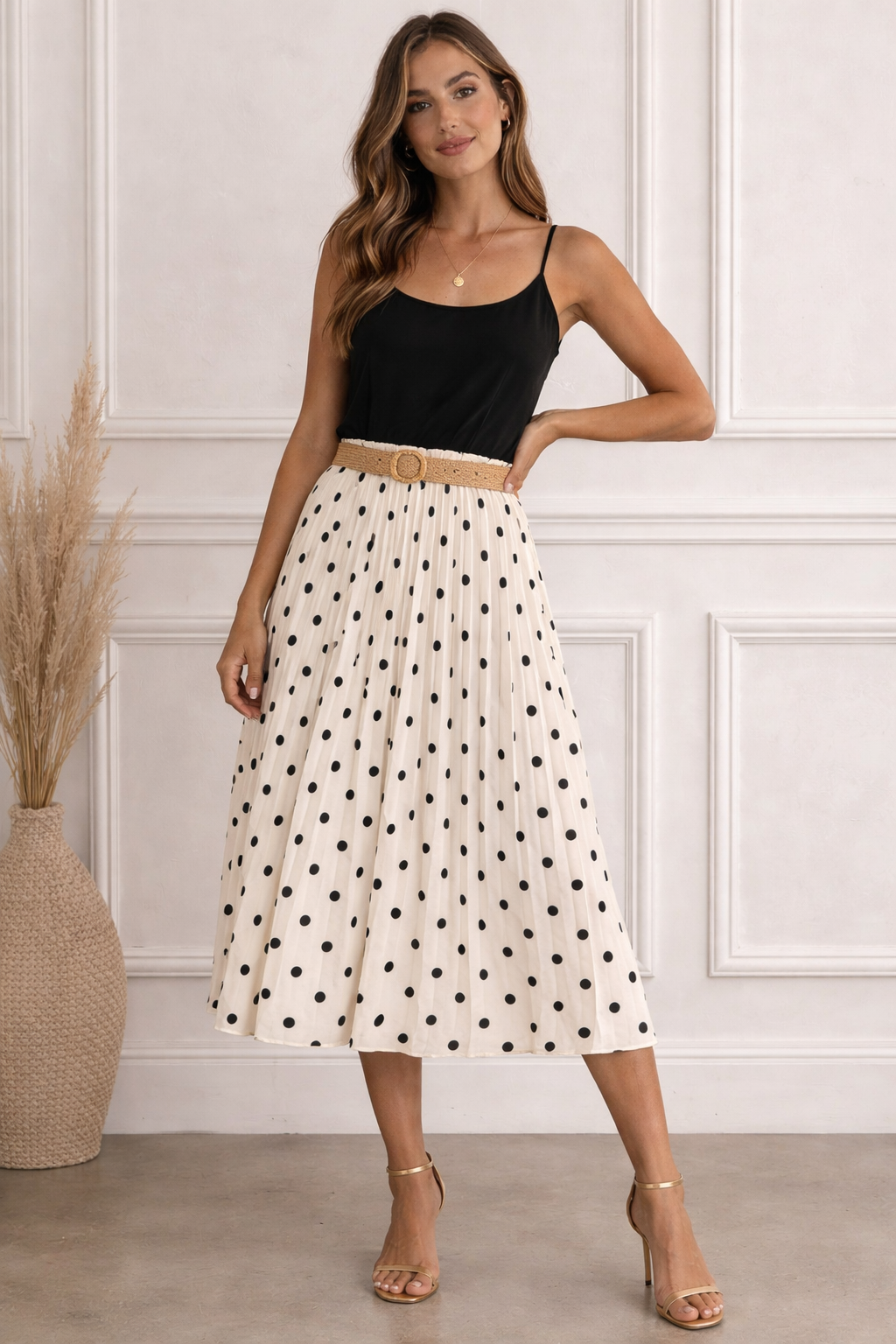 Falda Plisada de Lunares