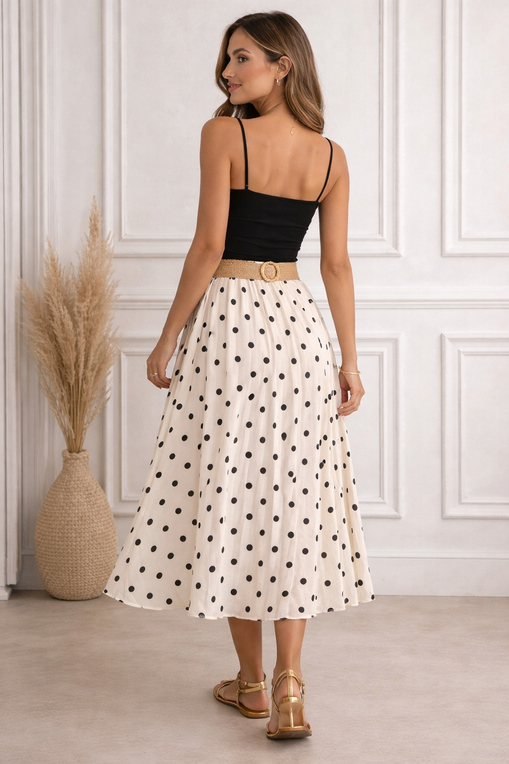 Falda Plisada de Lunares