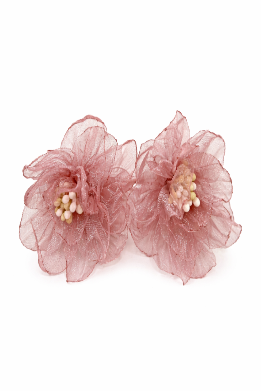 Pendientes Rosas de Tela