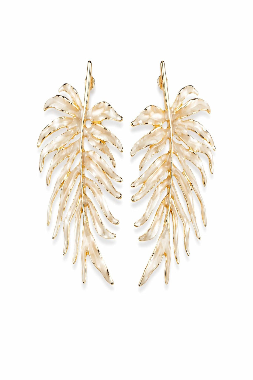 Pendientes Hoja Tropical Nacarados