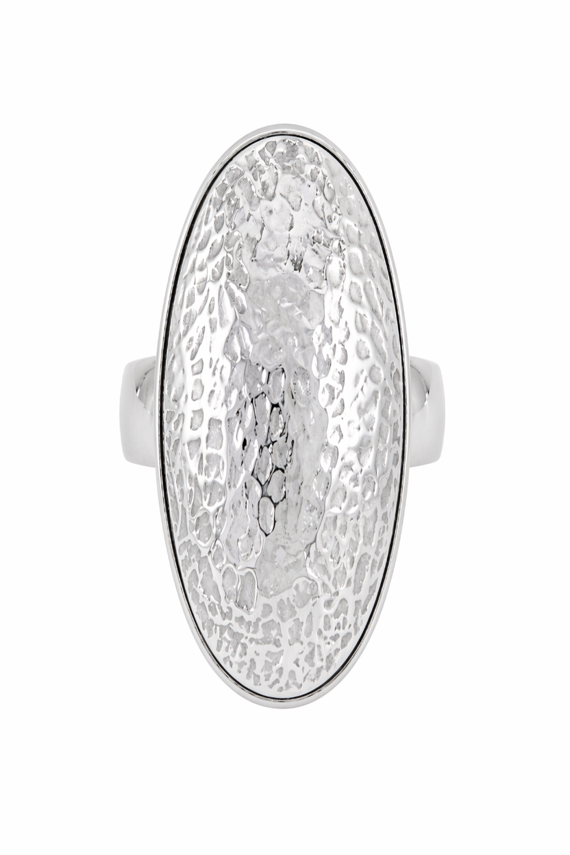 Anillo Ovalado Plata Ajustable
