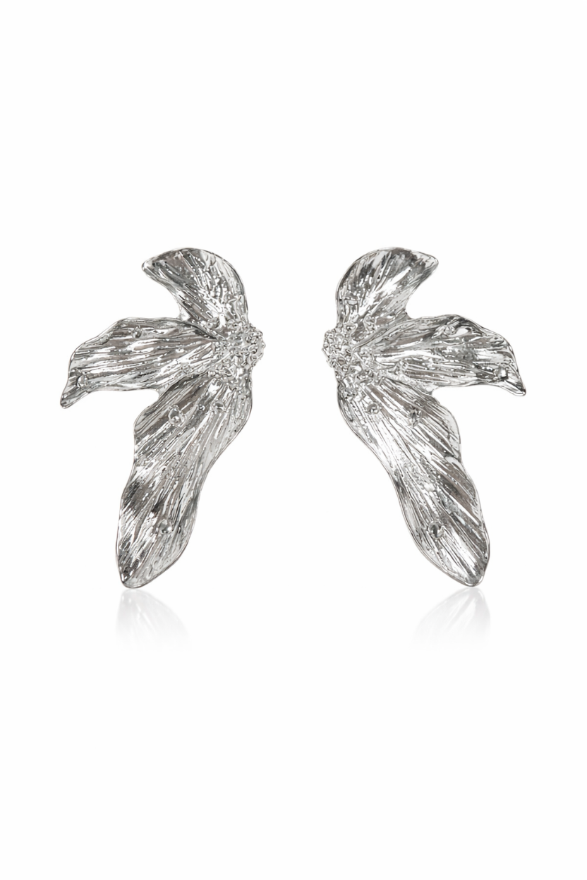 Pendientes Plateados Flor