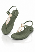Sandalia Plana Verde Oliva